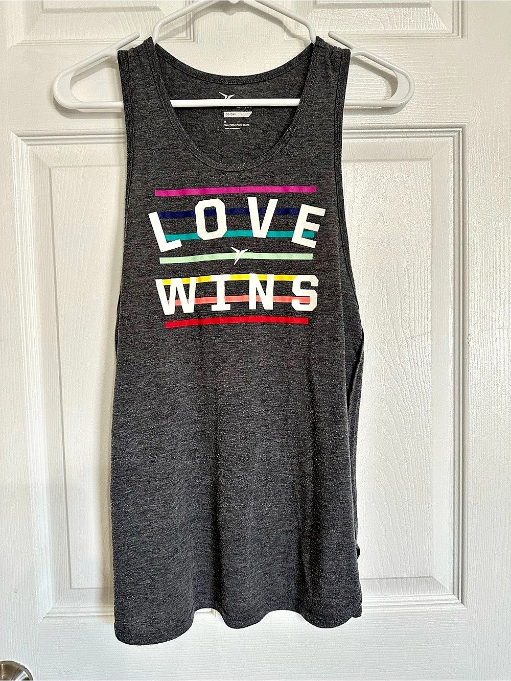 Old Navy Active Go-Dry Love Wins Tank Top Color Block Tank Top Medium